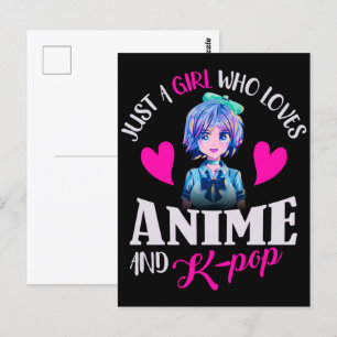 Gewoon een meisje dat van anime en K-pop houdt Briefkaart