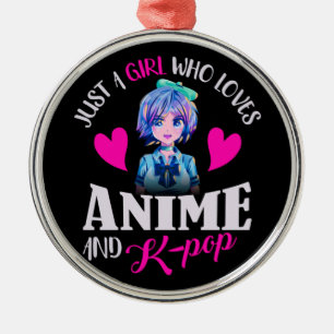 Gewoon een meisje dat van anime en K-Pop houdt Metalen Ornament