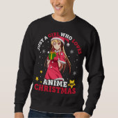 Gewoon een meisje dat van anime en kerstpyjama hou trui (Voorkant)