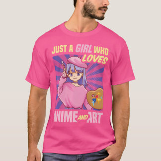 Gewoon een meisje dat van anime en kunst tekensche t-shirt