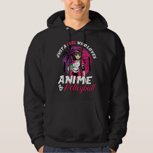 Gewoon een meisje dat van anime en volleybal anime hoodie