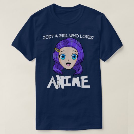 Gewoon een meisje dat van Anime Funny Manga Lover  T-shirt (Design voorkant)