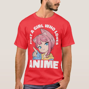 Gewoon een meisje dat van Anime Girl Manga T-Shirt