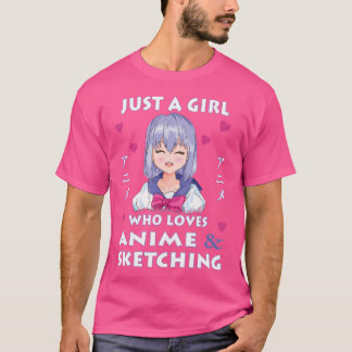 Gewoon een meisje dat van anime houdt - anime en s t-shirt