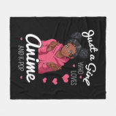 Gewoon een meisje dat van Anime houdt en Afrikaans Fleece Deken (Voorkant (Horizontaal))