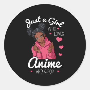 Gewoon een meisje dat van Anime houdt en Afrikaans Ronde Sticker