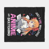 Gewoon een meisje dat van Anime houdt en Anime ket Fleece Deken (Voorkant (Horizontaal))