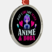 Gewoon een meisje dat van Anime houdt en Boba Metalen Ornament (Rechts)