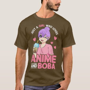 Gewoon een meisje dat van Anime houdt en Boba Otak T-shirt