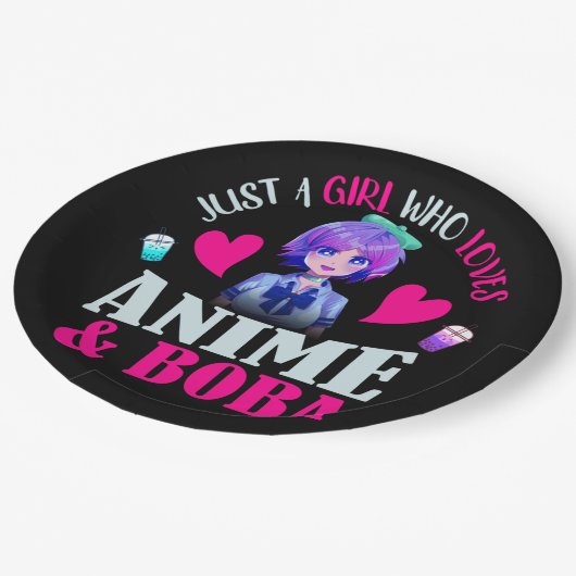 Gewoon een meisje dat van Anime houdt en Boba Papieren Bordje (Gekanteld)