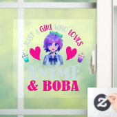 Gewoon een meisje dat van Anime houdt en Boba Raamsticker (Huis)