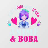 Gewoon een meisje dat van Anime houdt en Boba Raamsticker (Vel)