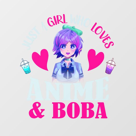 Gewoon een meisje dat van Anime houdt en Boba Raamsticker (Vel)