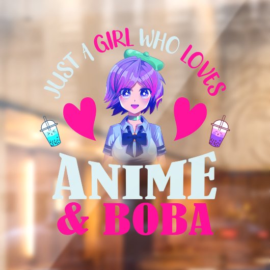 Gewoon een meisje dat van Anime houdt en Boba Raamsticker (Vel 2)