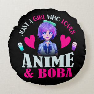 Gewoon een meisje dat van Anime houdt en Boba Rond Kussen