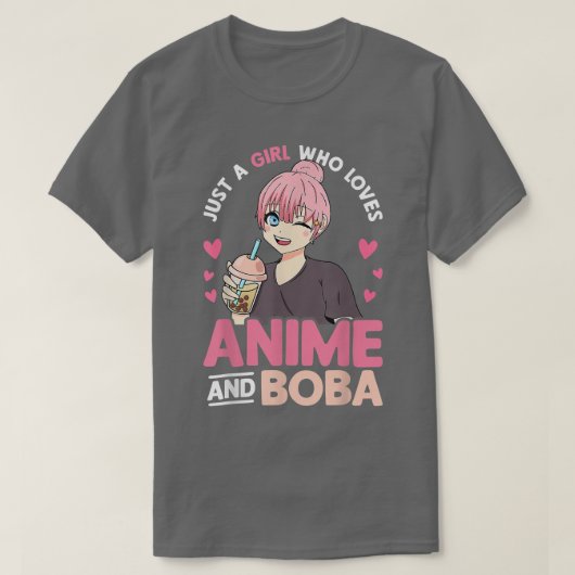 Gewoon een meisje dat van Anime houdt en Boba Tea  T-shirt (Design voorkant)