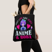 Gewoon een meisje dat van Anime houdt en Boba Tote Bag (Dichtbij)
