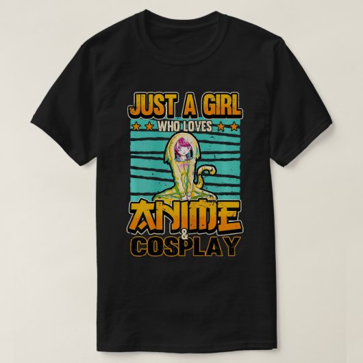 Gewoon een meisje dat van Anime houdt en Cosplay K T-shirt (Design voorkant)