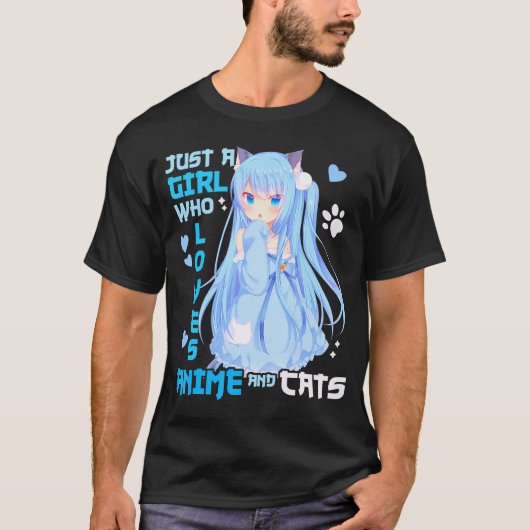 Gewoon een meisje dat van anime houdt en grappige t-shirt (Voorkant)