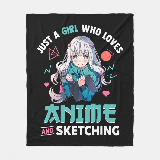 Gewoon een meisje dat van Anime houdt en Japan Ma  Fleece Deken (Voorkant)