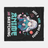 Gewoon een meisje dat van Anime houdt en Japan Ma  Fleece Deken (Voorkant (Horizontaal))