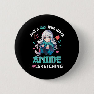 Gewoon een meisje dat van Anime houdt en Japan Ma  Ronde Button 5,7 Cm