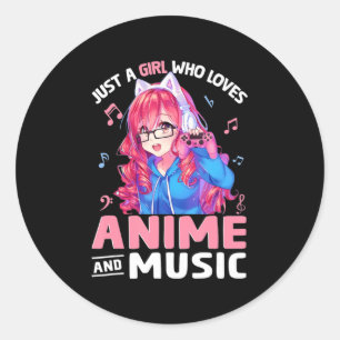 Gewoon een meisje dat van Anime houdt en Japans Gi Ronde Sticker