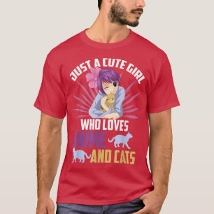 Gewoon een meisje dat van Anime houdt en Katten Ka T-shirt