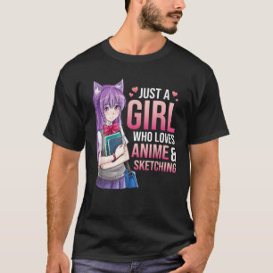 Gewoon een meisje dat van Anime houdt en Kawaii G T-shirt