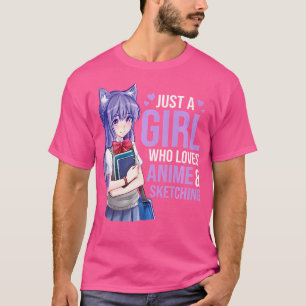 Gewoon een meisje dat van Anime houdt en Kawaii ke T-shirt