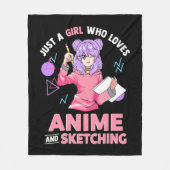 Gewoon een meisje dat van Anime houdt en ketting Fleece Deken (Voorkant)