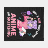 Gewoon een meisje dat van Anime houdt en ketting Fleece Deken (Voorkant (Horizontaal))