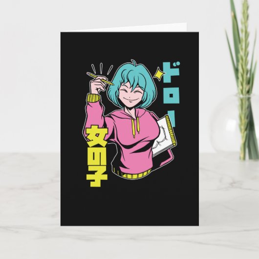 Gewoon een meisje dat van Anime houdt en ketting Kaart (Voorkant)