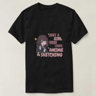 Gewoon een meisje dat van Anime houdt en ketting T-shirt