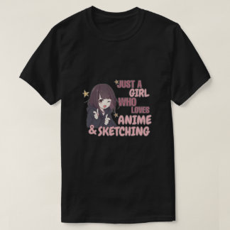 Gewoon een meisje dat van Anime houdt en ketting T-shirt