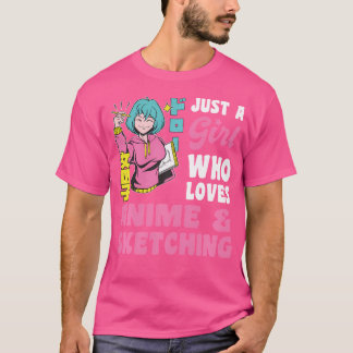 Gewoon een meisje dat van Anime houdt en ketting T-shirt