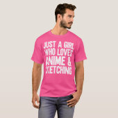 Gewoon een meisje dat van Anime houdt en ketting T-shirt (Voorkant volledig)