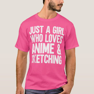 Gewoon een meisje dat van Anime houdt en ketting T-shirt