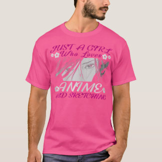 Gewoon een meisje dat van Anime houdt en ketting T-shirt