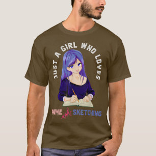 Gewoon een meisje dat van Anime houdt en Manga Ka T-shirt