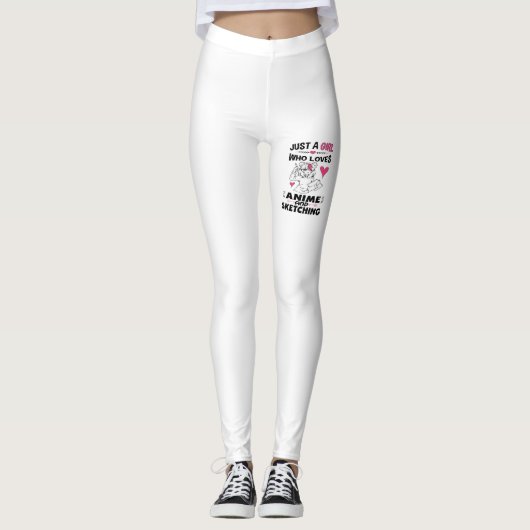 Gewoon een meisje dat van Anime houdt en meisjes k Leggings (Voorkant)