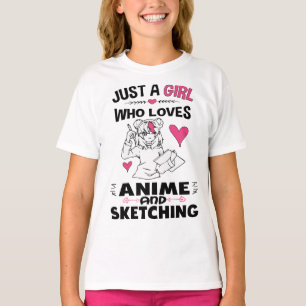 Gewoon een meisje dat van Anime houdt en meisjes k T-shirt