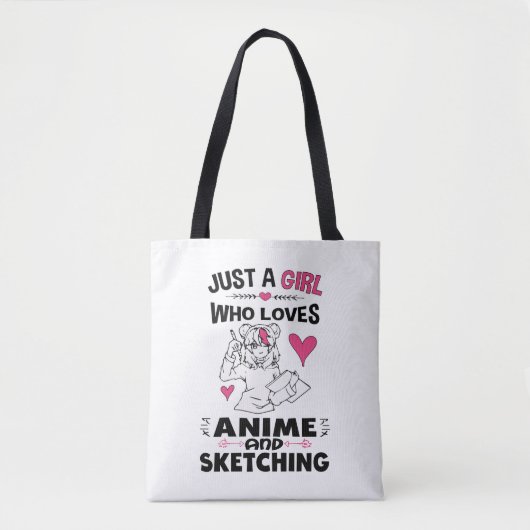 Gewoon een meisje dat van Anime houdt en meisjes k Tote Bag (Voorkant)