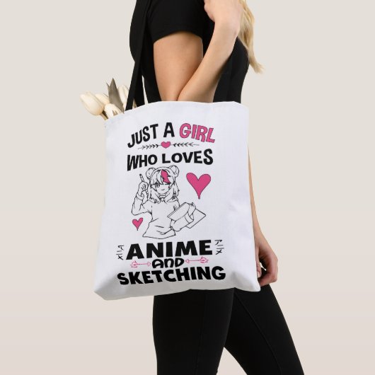 Gewoon een meisje dat van Anime houdt en meisjes k Tote Bag (Dichtbij)