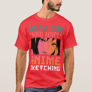Gewoon een meisje dat van Anime houdt en Otaku en T-shirt