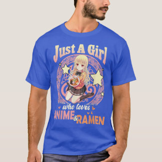 Gewoon een meisje dat van Anime houdt en Ramen Bow T-shirt