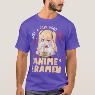 Gewoon een meisje dat van Anime houdt en Ramen Bow T-shirt