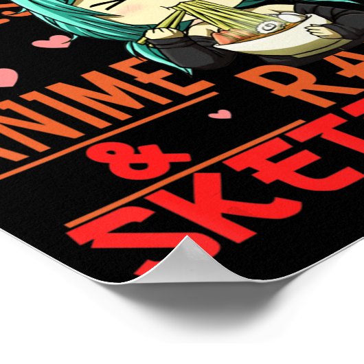 Gewoon een meisje dat van Anime houdt en Ramen Ske Poster (Hoek)