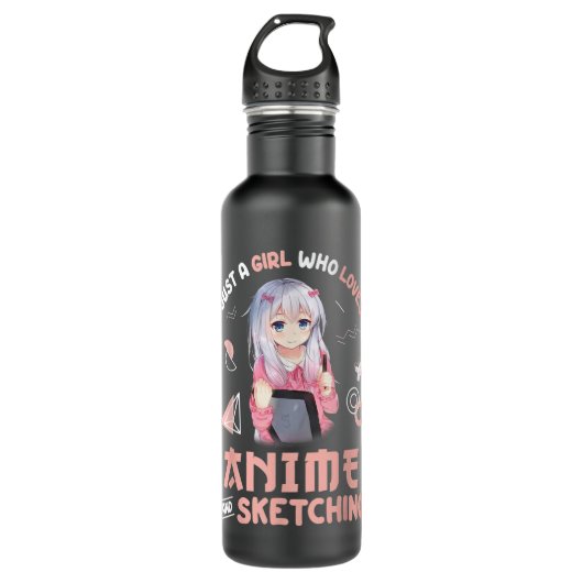 Gewoon een meisje dat van Anime houdt en Schetst G Waterfles (Voorkant)