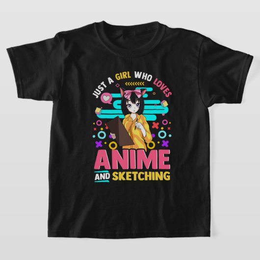 Gewoon een meisje dat van Anime houdt en T-Shirt s (Laagn)
